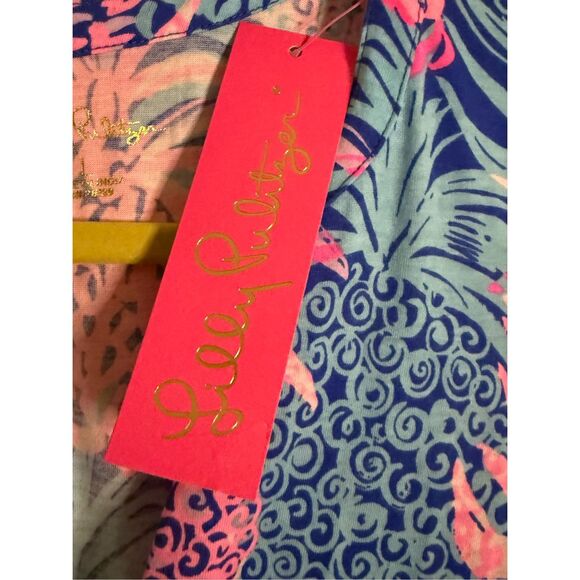 NWT Lilly Pulitzer Pineapple Print Mini Dress Blue Tropic Down Low Size Large - Picture 5 of 8